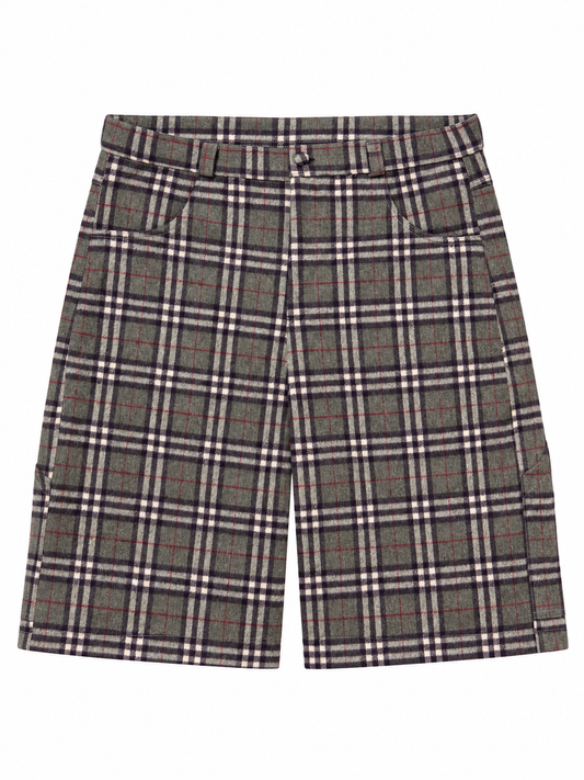 Plaid Wool Shorts